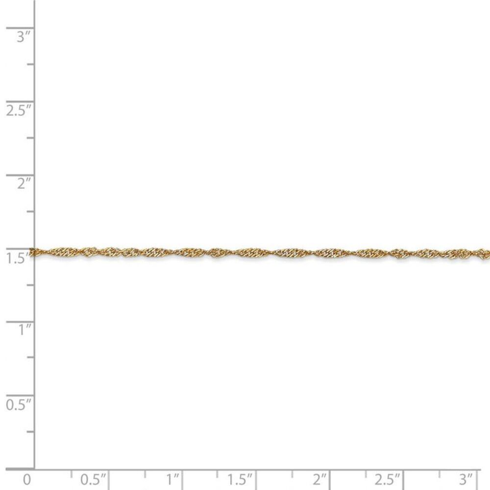 1.4mm, 14k Yellow Gold, Singapore Chain Necklace, 24 Inch - Picture 5 of 8